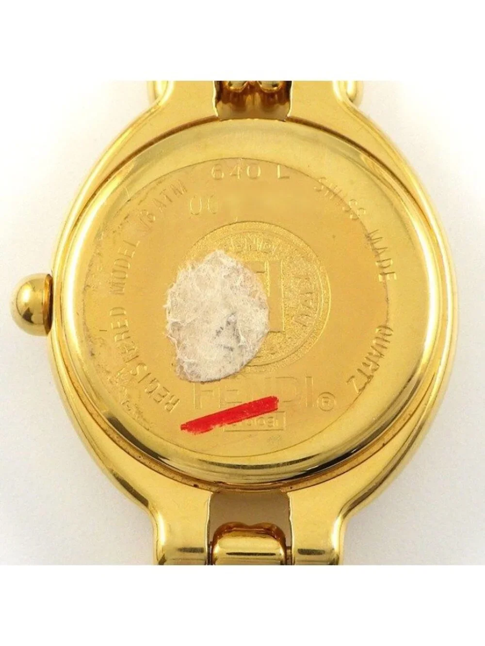 Fendi Watch Chameleon Change Oval Silver Guilloche Dial Yellow Calf Leather